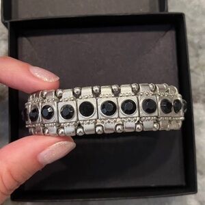 Stretch Silver & black bracelet. Intricate. Unique.